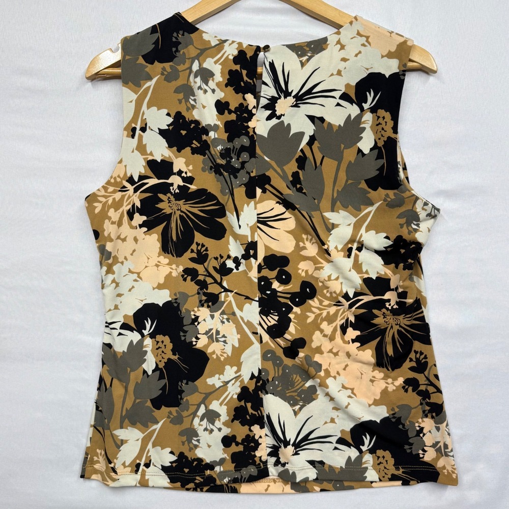 Calvin Klein‎ Sleeveless Floral Print Pleated Neck Top Women's Size L G G - Picture 10 of 10